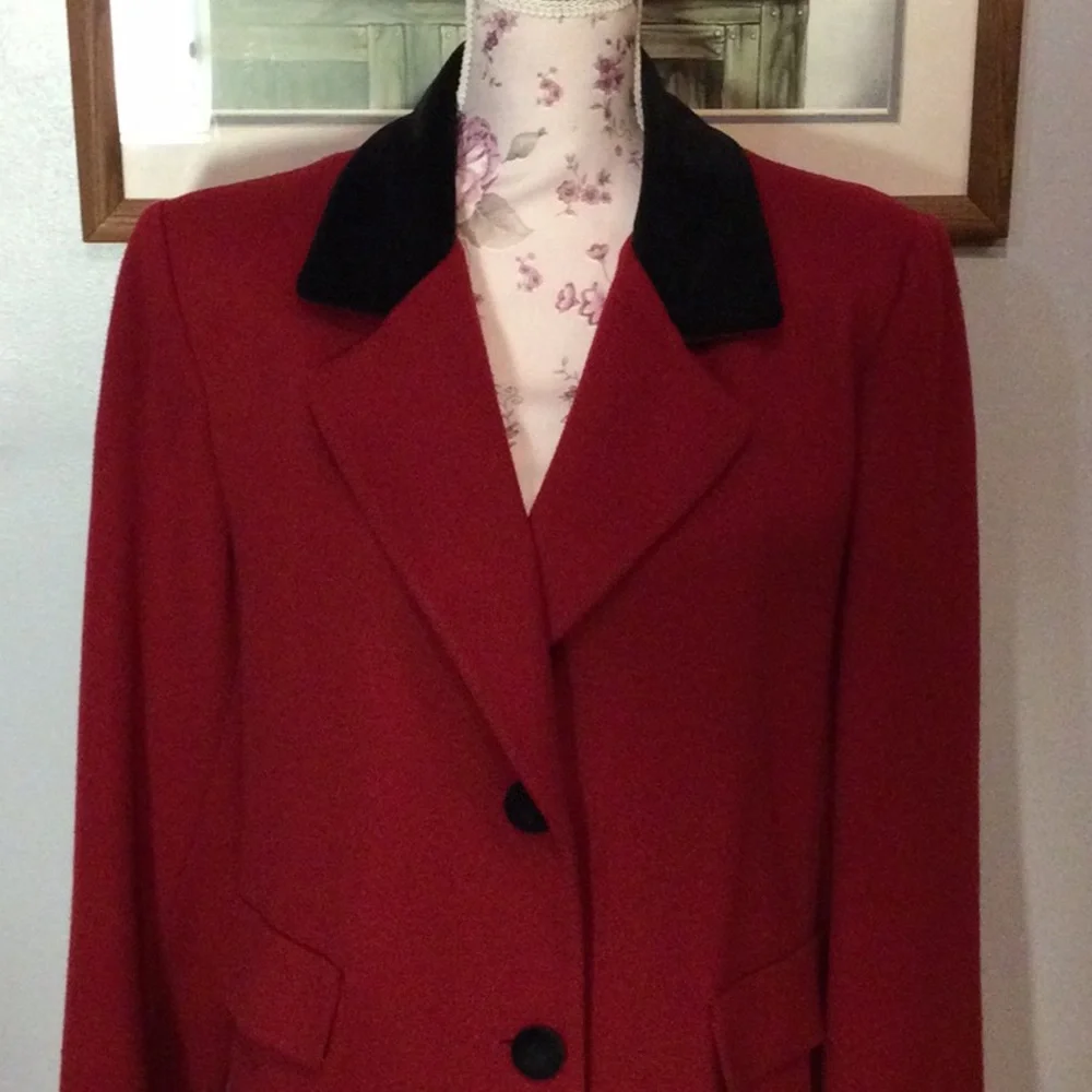 MDP 🍒 Red Wool Dress Coat - Picture 3 of 16